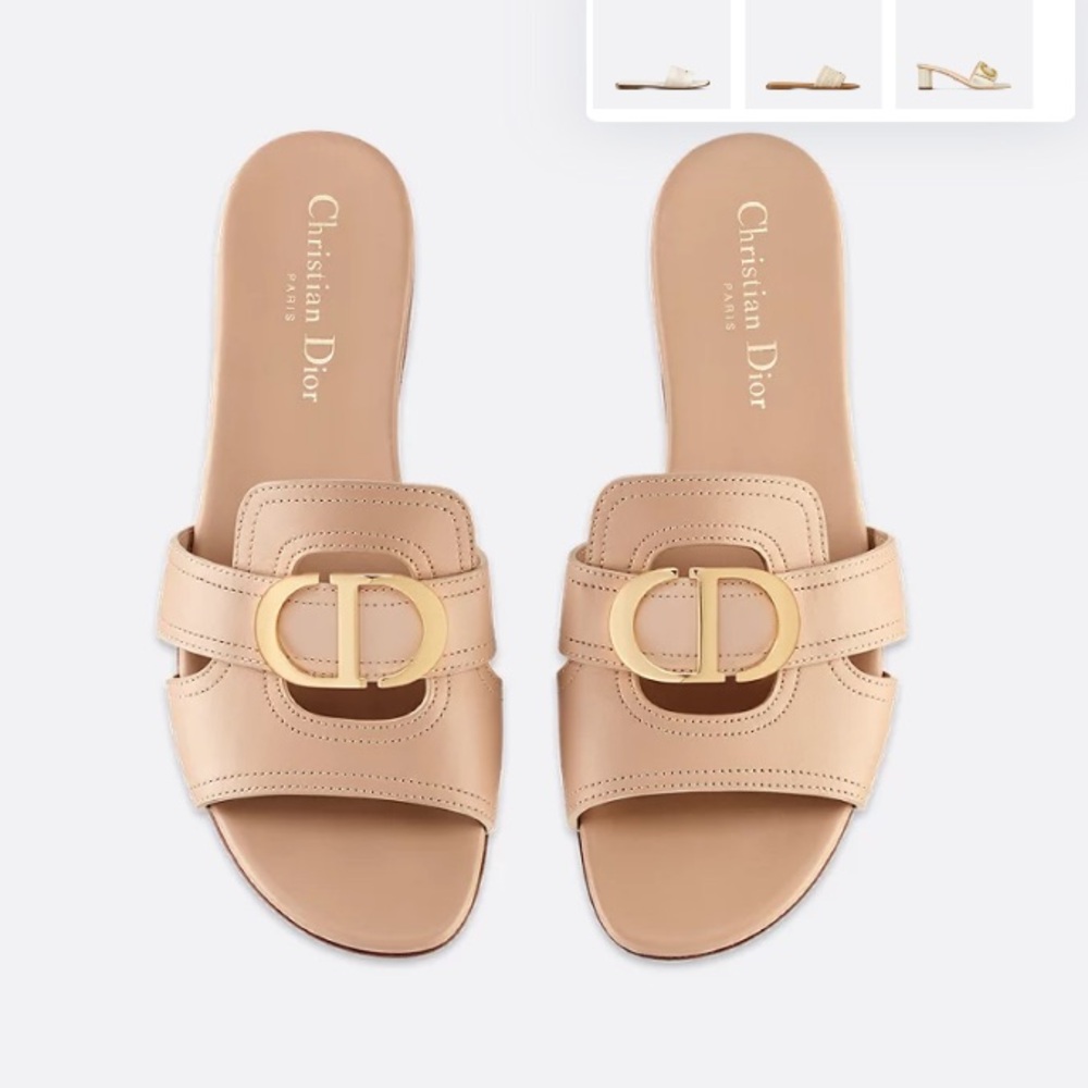 Dior 30 Montaigne Slide in Nude Calfskin - Size 39